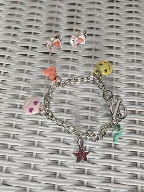 Bundle of Charming Clip-On Dog Earrings with Cute Charm Bracelet
